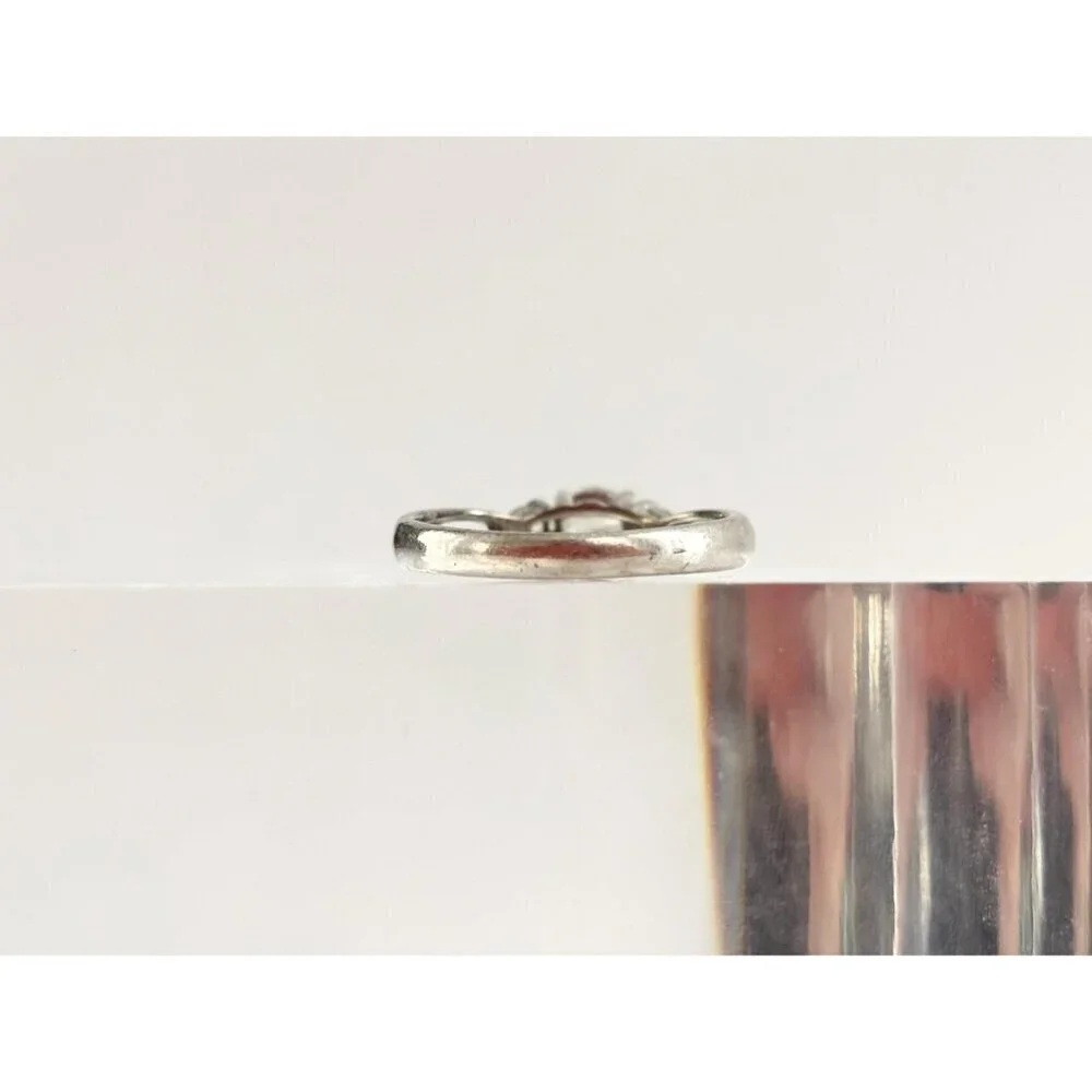 Tripe Stone Round Cut Cubic Zirconia Ring Split Shank Ring - sz 9